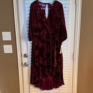 Calvin Klein Burgundy High Low Dress